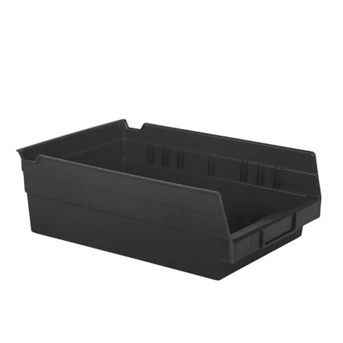 HE HUDSON EXCHANGE 12" x 8" x 4" Plastic Nesting Storage 12” Shelf Bin, Black - color: Black, size: 1 Pack