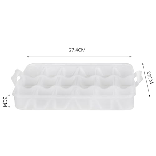 Zerodeko Food Storage Container Dumpling Organizer Stackable Portable Freezer Storage Containers Food Storage Box for Kitchen and Fridge (Transparent)