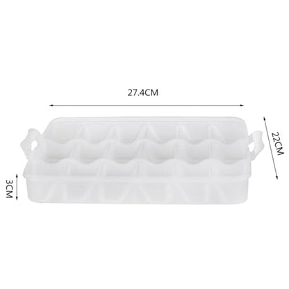 Zerodeko Food Storage Container Dumpling Organizer Stackable Portable Freezer Storage Containers Food Storage Box for Kitchen and Fridge (Transparent)