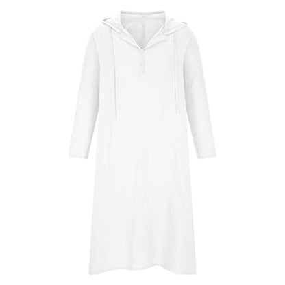 Ctreela Kaftan Thobe for Men Big And Tall Muslim Hooded Robe Mens Long Sleeve Caftan Thawb Islamic Ramadan Masjid Gown - color: White, size: Small
