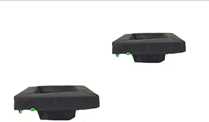 PondH2o 14" (35cm) Square Floating Aquatic Water Garden Pond Woven Fabric Planter Baskets, Floatable Aquatic Plant Flower Islands for Ponds and Water Features | Value 2 Pack