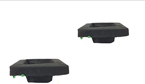 PondH2o 14" (35cm) Square Floating Aquatic Water Garden Pond Woven Fabric Planter Baskets, Floatable Aquatic Plant Flower Islands for Ponds and Water Features | Value 2 Pack