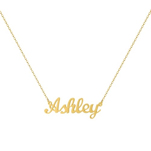 10K/14K/18K Solid Gold Name Plate Necklace,Real Gold Customized Name Necklace with Birthstone for Women,Personalized 1-4 Nameplates Necklaces Birthday for Her Girls - color: Style 2