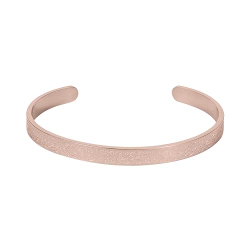 Arabic Islamic Bracelet Cuff bracelets for women Islamic Jewelry Gifts for Women Allah Gold Bangles Bracelets Ayatul Kursi Arabic Cuff Bracelet for Women Men Islam Eid Ramadan New Year Gifts - color: C-SB258-Rose Gold
