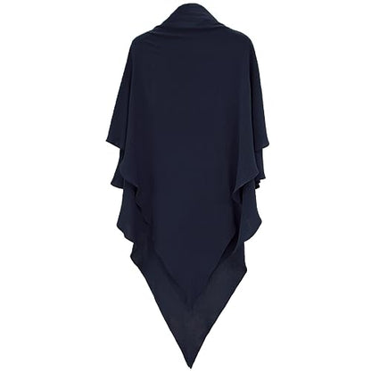 khalat Womens Muslim Prayer Dress Front Zipper Kaftan Islamic Robe Modest Solid Abayas for Women Muslim - color: Black+hijab