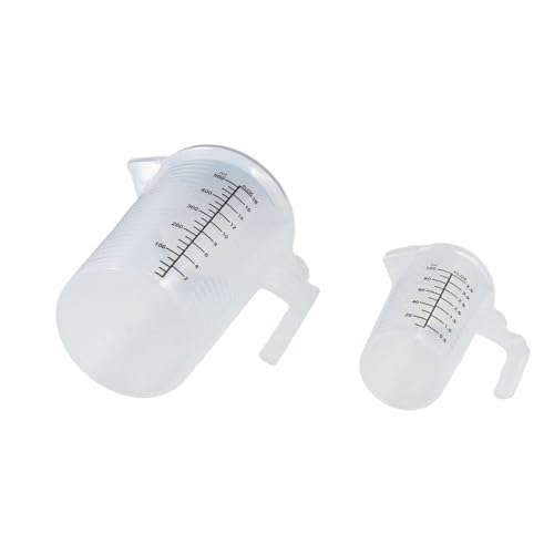 Plastic Measuring Pitcher, Clear Measuring Cup with Spout & Handle Liquid Measuring Container with Cover for Water, Wine, Milk, Oil Kitchen Tool(500ML)