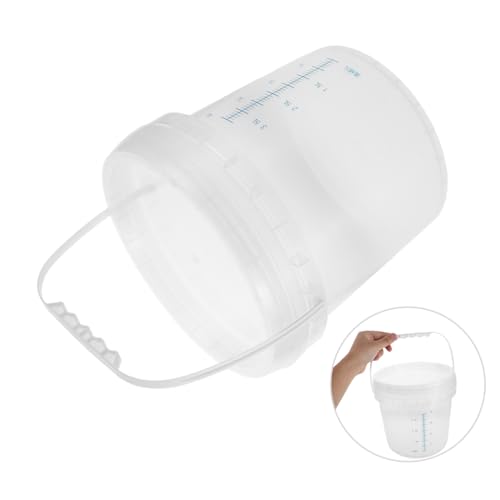 Clear Plastic Bucket with Lid: 5l Thickened Measuring Pail for Accurate Liquid Measurement - Handheld Bucket for Kitchen and Laboratory