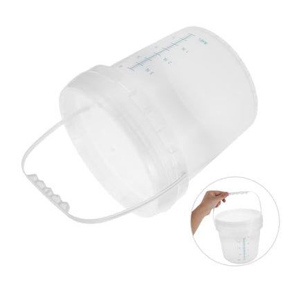 Clear Plastic Bucket with Lid: 5l Thickened Measuring Pail for Accurate Liquid Measurement - Handheld Bucket for Kitchen and Laboratory