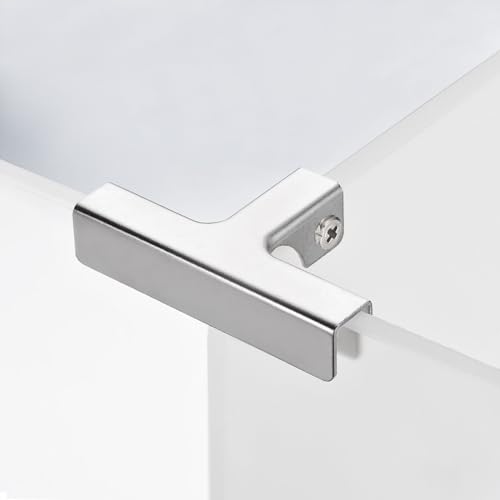 uxcell Glass Fixing Clip, 2pcs for 6-10mm Aluminum Alloy T-Shaped Glass Clamp Glass Support Bracket for Glass Display Cabinet, Fish Tank - size: 6-10mm