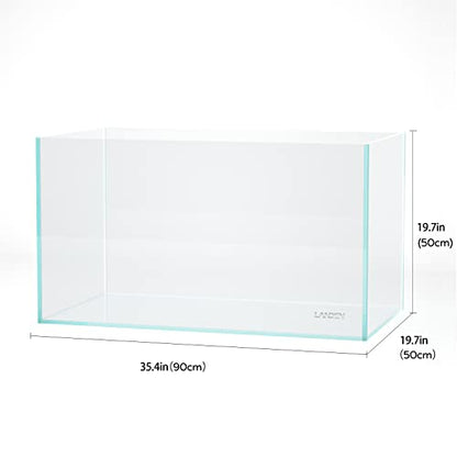 90P 55 Gallon Rimless Low Iron Aquarium Tank,W35.4×D19.7×H19.7 in(90x50x50cm) 10mm Thickness with Black Nano Foam Leveling mat Included - size: 55Gal W35.4×D19.7×H19.7 in(90x50x50cm)