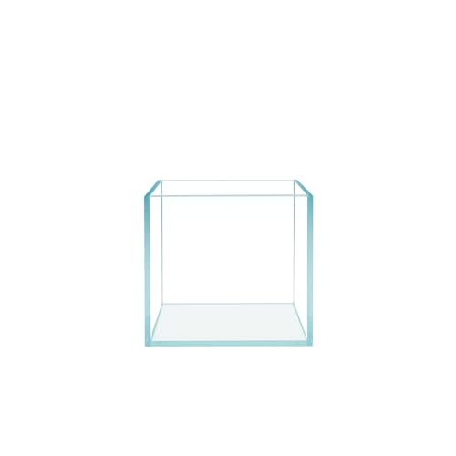 Cube Rimless Frameless Extra Clear All Glass Aquarium, Low Iron Glass Tank, 5mm Glass, White Leveling Mat Included, w/Lids Options - size: 2 GAL 7.8x7.8x7.8 in
