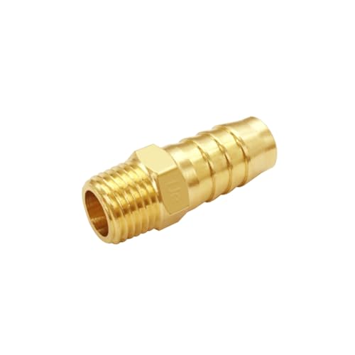 Uenede Brass 1/4" NPT Male to 3/8" Hose Barbed Fittings, 6PCS | Barb Pipe Fittings with Clamps Air Line Repair Connectors for Water Oil Gas - size: 3/8"Barb, style: 1/4"NPT Male