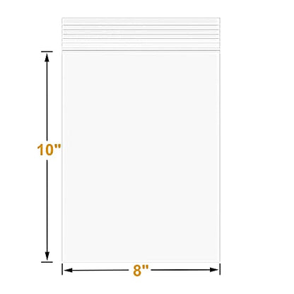 5Mil 8"x10" 100Pcs Plastic Bags Clear Resealable Zip Seal Lock Poly Bags | Macoota Thick Reclosable Heavy Duty Zipper Baggies Jewelry Earrings Coin Pills Crafts Sample Packing - size: 8x10inch