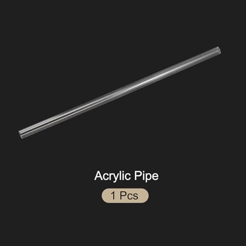 18" Clear Plastic Rigid Pipe 8mm ID x 10mm OD (5/16" ID x 3/8" OD) Acrylic Round Tubing, [for Plumbing, Hydraulics, Pneumatics, Aquarium] - size: 0.3125" x 0.375"