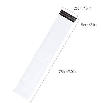 Poly Mailers Long Shipping Bags 10x30 Inch 50 Pack Envelopes Bag for Unique Items Storage Packaging, Self Sealing Waterproof Mailing - size: 10x30 Inches