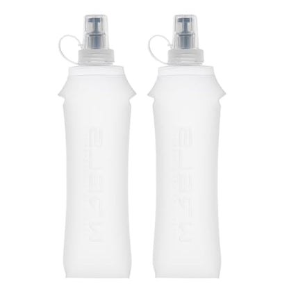 WRELS TPU Collapsible Soft Flask,Lightweight PBA Free Folding Running Water Bottles,Leakproof Durable Hydration Flask for Outdoors (500ml/16.9oz-2 Packs-White) - color: 500ml/16.9oz-2 Packs-White