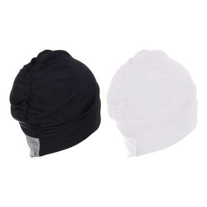 PURFUN 2 Pcs Muslim Inner Hijab Caps Women Girls Stretchy Breathable Full Cover Undercap Tube Bonnet Under Scarf Hats Beanie - color: White+deep Grey/2pcs