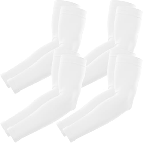 Cooling Arm Sleeves for Sports & Daily Use with UV Protection - color: White