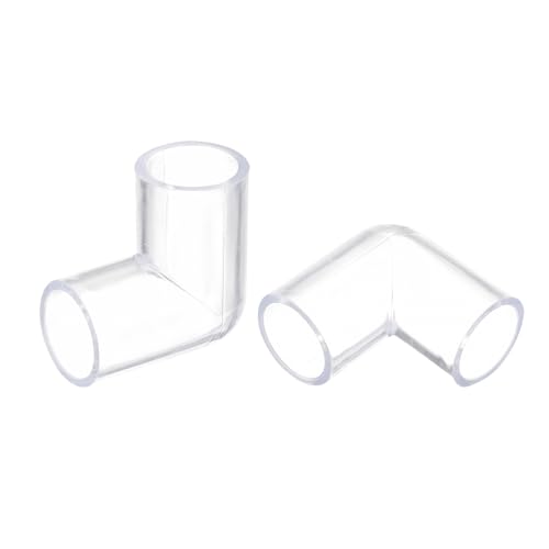 uxcell 4Pcs Clear Elbow Fitting, 20mm/0.79" 2 Way Acrylic Elbow 90 Degree L-Shaped Pipe Fitting Adapter for Connecting Water Pipes