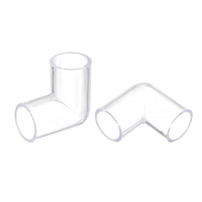 uxcell 4Pcs Clear Elbow Fitting, 20mm/0.79" 2 Way Acrylic Elbow 90 Degree L-Shaped Pipe Fitting Adapter for Connecting Water Pipes