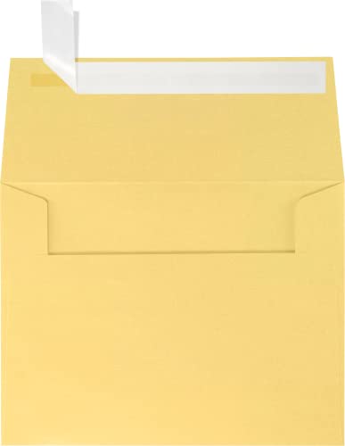 LUXPaper A2 Invitation Envelopes | Peel & Press | 4 3/8" x 5 3/4" | Gold Metallic | 80lb. Text | 50 Qty - color: Gold Metallic