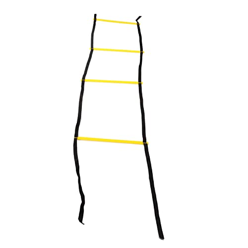 2PCS 4 Rung Rope Ladder Speed Training Footwork Ladder with Carry Bag for Football Basketball 2m Black Rope Yellow Rung