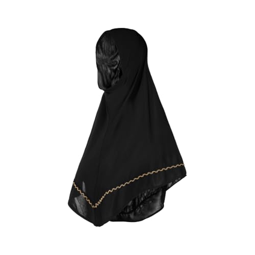 SIQITECHNO Womens Ready To Wear Hijab Scarf Muslim Islamic Head Wrap Instant Hijab Ramadan Eid Prayer Jersey Long Turban Cap - color: Black
