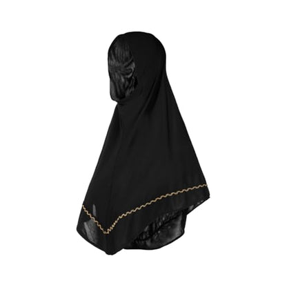 SIQITECHNO Womens Ready To Wear Hijab Scarf Muslim Islamic Head Wrap Instant Hijab Ramadan Eid Prayer Jersey Long Turban Cap - color: Black