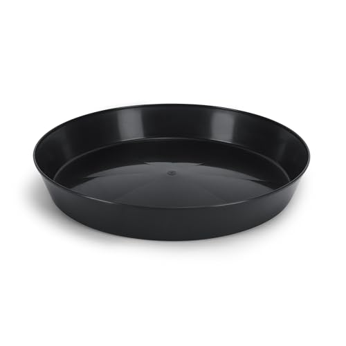 21in Plant Saucer, Black, Case of 2 | Polypropylene, Heavy Duty Indoor/Outdoor, Drip Pan & Tray, Collects Excess Water, Made in USA - size: 21" (19" base)