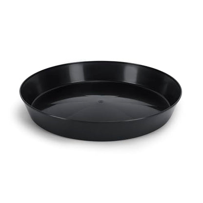 21in Plant Saucer, Black, Case of 2 | Polypropylene, Heavy Duty Indoor/Outdoor, Drip Pan & Tray, Collects Excess Water, Made in USA - size: 21" (19" base)