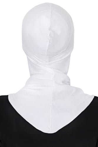 Lina & Lily Modal Jersey Full Coverage Ninja Hijab Undercap with Neck Cover for Muslim Women - color: White