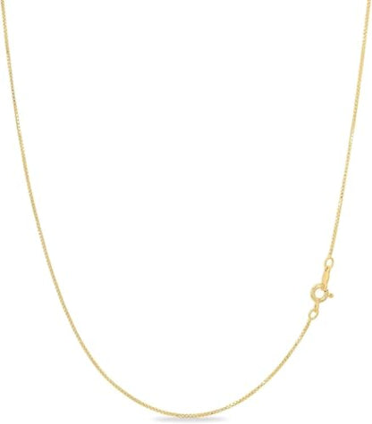 KEZEF 18K Gold Plated 925 Sterling Silver Box Chain Necklace for Women, 1mm Thin & Sturdy Italian Chain Necklace, Rose Gold & Silver Available, 15/16/18/20/22/24/30 Inch - color: Gold, size: 17 Inch