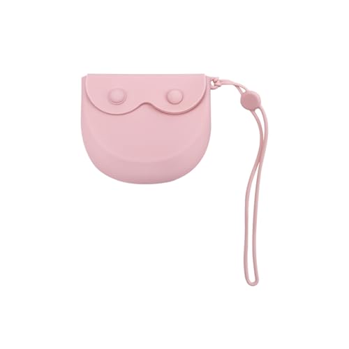 1PC Silicone Retainer Case with Lanyard, Cute Vent Holes Denture Box, Mouth Guard Case Travel Holder for Girls, Women, Men (Pink with Lanyard) - color: Pink with Lanyard