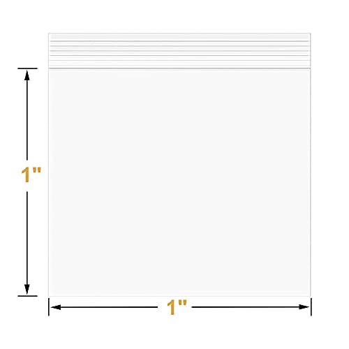5Mil 1"x1" 100Pcs Small Plastic Bags Resealable Zip Seal Lock Poly Baggies | Macoota Thick Mini Clear Reclosable Zipper Bags for Jewelry,Pills,Earring,Coins.Easy To Pack Diy Materials or Products - size: 1x1inch