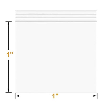 5Mil 1"x1" 100Pcs Small Plastic Bags Resealable Zip Seal Lock Poly Baggies | Macoota Thick Mini Clear Reclosable Zipper Bags for Jewelry,Pills,Earring,Coins.Easy To Pack Diy Materials or Products - size: 1x1inch