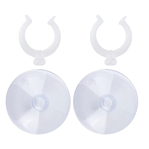 SUNGOOYUE Aquarium Hose Clamp Plastic Suction Cup Air Line Tube Holder for 12 to 16mm Transparent Pipe, 2 Cups 2 Clips, High Temperature Fixture for Fish Tank Tube Routing (Can clamp 22-25mm) - size: Can clamp 22-25mm
