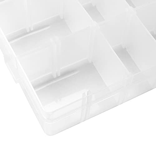 6 Pack 36 Grids Plastic Bead Organizer Box with Dividers and 600 PCS Label Stickers, Clear Small Tackle Box Part for Craft and Bead Storage
