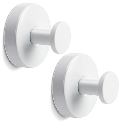Suction Cup Hooks for Shower,Stainless Steel Towel Hooks No Drill | Vacuum-Lock Mount, Removable and Reusable for Glass, Tile, Metal and Smooth Non-Porous Surfaces(2 Pack, White) - color: White