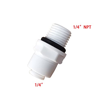 Malida OST-1044 Male Thread Adapter Water Filter Tubing Fittings Push to Connect Straight 1/4" NPT Male Thread x 1/4" OD Tube Adapter,5pcs. - size: Straight 1/4"NPT x 1/4"OD Tube