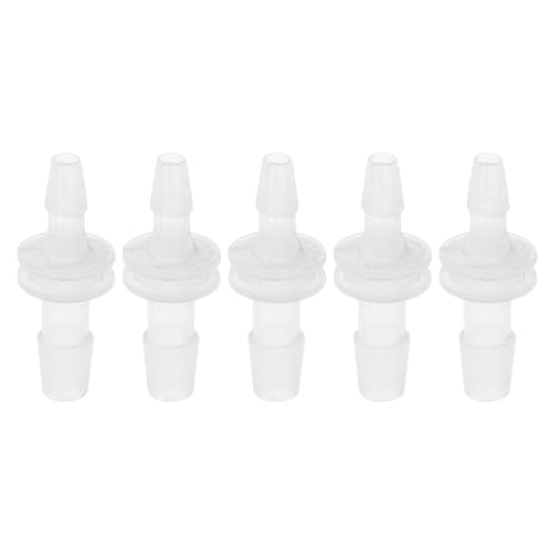 Plastic Hose Barb Fitting 3/16" x 1/4" OD Barb Straight Through Pipe Connector Clear 5 Pcs - size: 3/16"-1/4"