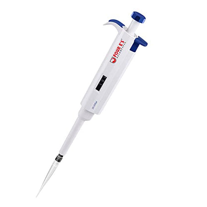 FOUR E'S SCIENTIFIC 20-200μL Pipette, Single-Channel Adjustable Pipettor | Manual Micropipette, Clear Volume Display, Lightweight Ergonomic Design - size: 06 (20-200ul)
