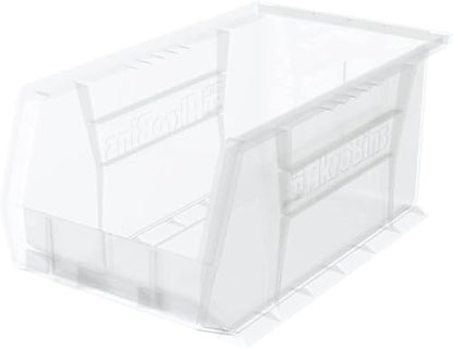 Akro-Mils 30240 AkroBins Plastic Storage Bins, 15"x8"x7", Clear, 12-Pack | Space-Saving Stackable Bins for Garage, Pantry, Craft Organization - color: Clear