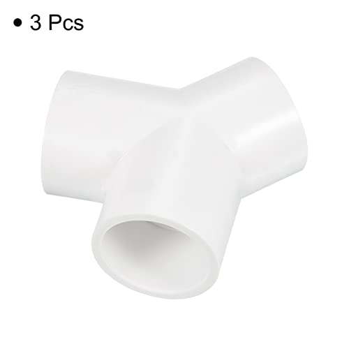 PATIKIL 32mm PVC Pipe Fittings, 3 Pack 3 Way Y Shape Water Tubing Joint Connectors Adapters Union for Garden Irrigation Home Aquarium - size: 32mm
