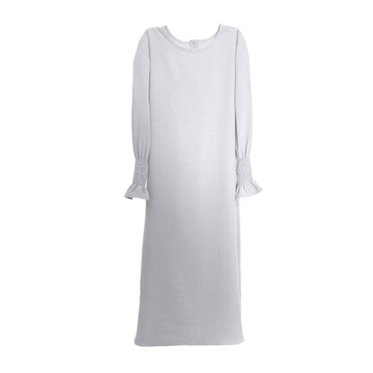 Muslim Dress for Baby Kids Girl Toddler Abaya Kaftan Prayer Long Sleeve Dress Dubai Ramadan Hijab Set Clothes - color: White, size: 9-10 Years