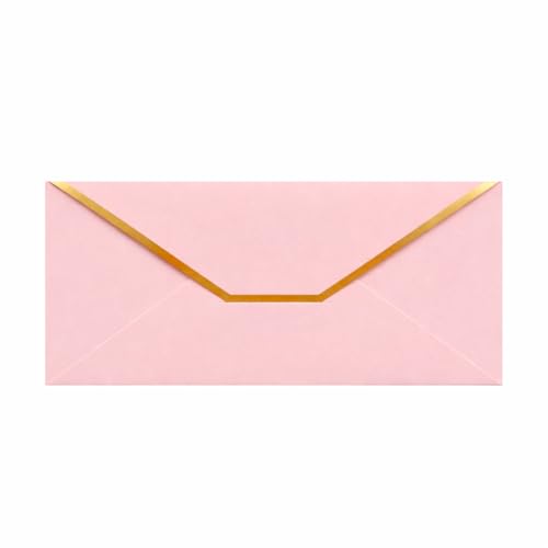 Money Envelopes – V-Flap Foil Border Luxury Gifting Money Envelopes (3" x 7") – Perfect for Weddings, Invitations, Baby Showers, Photos, Graduations, and Birthdays (Pink) - color: Pink