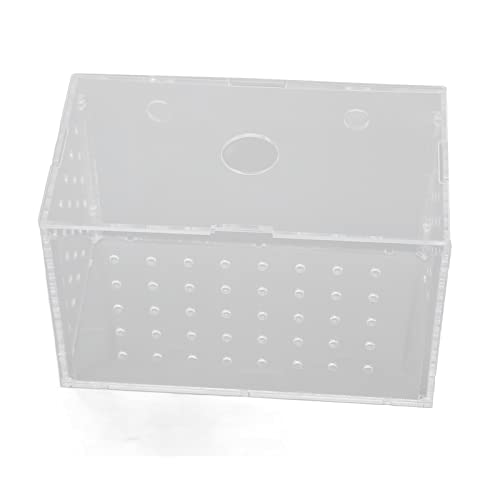 Fish Breeder Box, Aquarium Fish Breeding Box, High Transparency Acrylic Hatchery Incubator Tank with Suction Cups, Isolation Breeding Box for Baby Fishes Shrimp Clownfish, Easy to (14 * 8 * 9CM) - size: 14*8*9CM