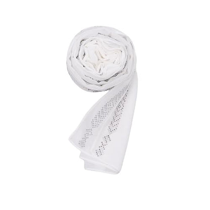 RARITYUS Sparkly Rhinestone Hijab Scarf for Women Silky Chiffon Instant Muslim Islamic Hijab Head Wrap Long Shawls - color: White