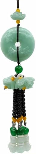 Car Hanging Decor Dangling Ornaments Auto Vehicle Rearview Mirror Pendant Crystal Lotus Amulet Pray for Luck Safety (Peace Pendant) - color: Peace Pendant