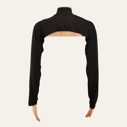 Modal Cotton Sun Protection Sleeves Cover for Women Mslim Islamic Conservative High Collar Vest Long Arm Sleeve Cover - color: Black White