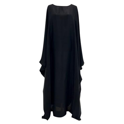 Muslim Dresses for Women One-Piece Prayer Dress Batting Long Robe Long Sleeve Maxi Kaftan Islamic Clothes Set - color: Black, size: Small